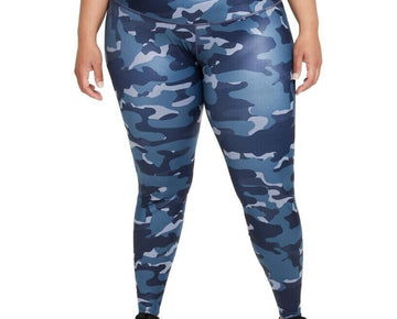 Nike One Plus Size Mid-Rise Camo-Print Leggings Blue Size 1X MSRP $70