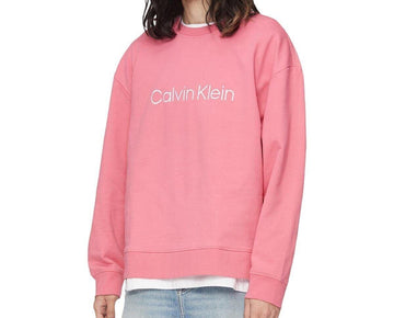 Calvin Klein Men's Relaxed Fit Terry Crewneck Sweatshirt Pink Size L MSRP $80
