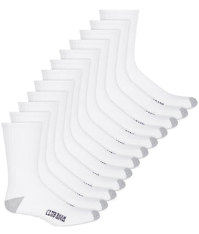 Club Room Mens 12 Pack Cushioned Crew Socks White Size 7-12