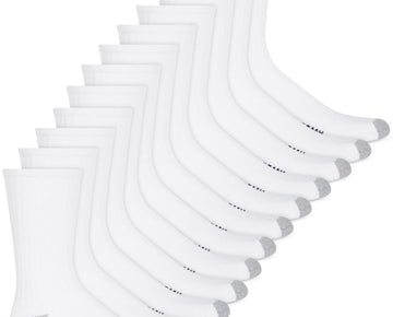 Club Room Mens 12 Pack Cushioned Crew Socks White Size 7-12