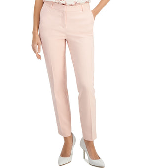 Anne Klein Women's Straight-Leg Mid-Rise Ankle Pants Light Pink Size 2 MSRP $89