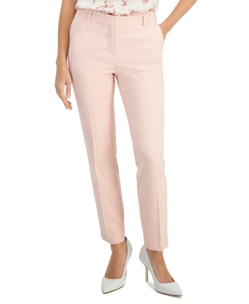 Anne Klein Women's Straight-Leg Mid-Rise Ankle Pants Light Pink Size 2 MSRP $89