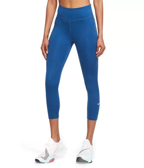 Nike women sporty classic Cropped 3/4-length Leggings Plus Size 1X Blue MSRP $50