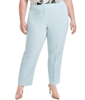 Kasper Plus Size Mid Rise Straight-Leg Fly-Front Pants BLUE Size 20W MSRP $89