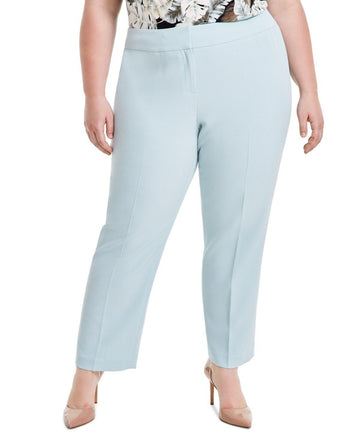 Kasper Plus Size Mid Rise Straight-Leg Fly-Front Pants BLUE Size 20W MSRP $89