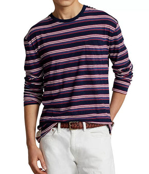 Polo Ralph Lauren Classic Fit Long Sleeve Jersey Pocket Tee Blue Size XL $110
