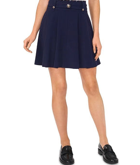 CeCe Women's Front Pleated Mini Skirt Navy Blue Size 8 MSRP $89