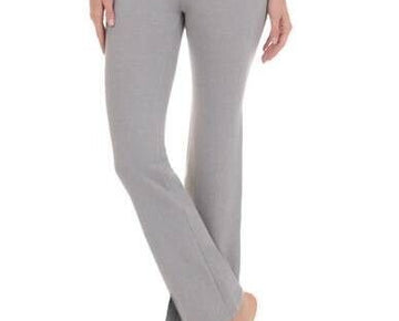 Danskin Women's boot leg Relaxed French Terry Sweat pant, Concrete Gray Size L