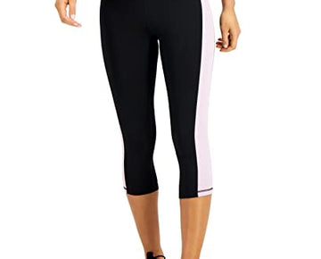 Ideology Colorblocked Cropped Leggings, Size S (Black Frost Lavender)