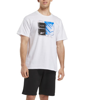 Reebok Mens Regular fit Short Sleeve Graphic T-Shirt Shirt Size L White Solid