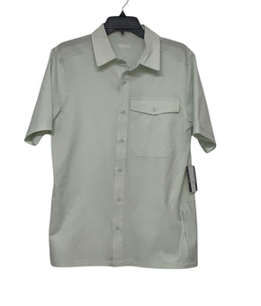 Bass Outdoor Men's Trailer A.C. Short-Sleeve Button Shirt Large Light Green