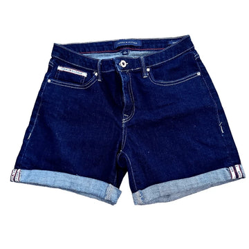 Tommy Hilfiger Dark Blue Greenwich denim Shorts rolled cuffed hem Size 4