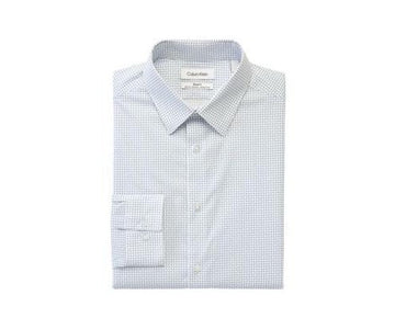 Calvin Klein Men Steel White Slim Fit Stretch Dress Shirt Size 16x32/33 MSRP $85