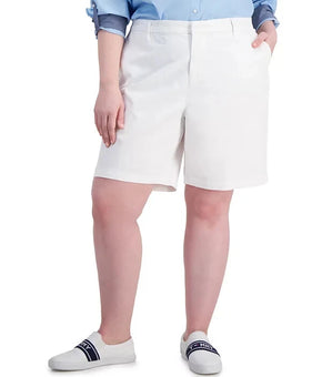 Tommy Hilfiger Plus Size Hollywood Bermuda Cotton Shorts WHITE Size 22W MSRP $70