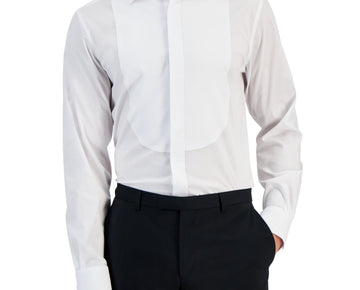 Alfani Mens Slim fit Long Sleeve Button-Up Shirt Medium White Solid