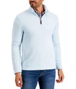 Club Room Men's Birdseye Quarter-Zip Pullover Blue Size M MSRP $60