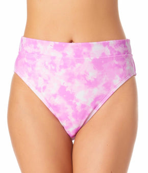 California Waves Womens Juniors Tie-Dye High Waist Swim Bottom Pink Size M