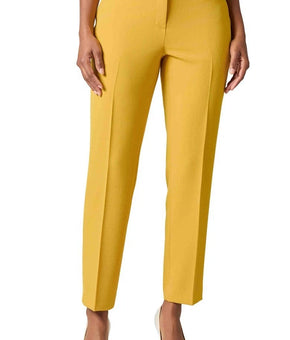 KASPER Flat Front Slim Pants Yellow Petite Size 16P MSRP $79