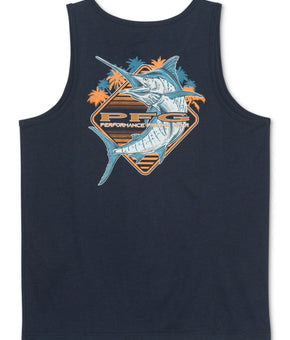 Columbia Mens Regular fit Sleeveless Graphic Tank Top Shirt Size L Navy Blue