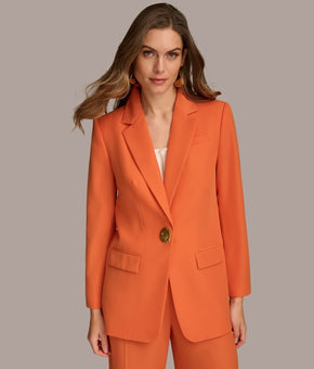 Donna Karan Women's One-Button Blazer Orange Size 6 MSRP $169