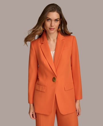 Donna Karan Women's One-Button Blazer Orange Size 6 MSRP $169
