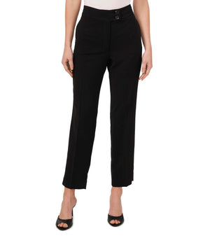 CeCe Women Wear to Work Cropped Pants with Wide Waistband Black Size 14 MSRP $79
