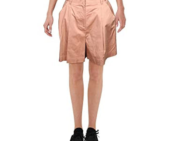 DANIELLE BERNSTEIN Womens Coral Pink Pleated Pocketed Poplin Shorts Size 12