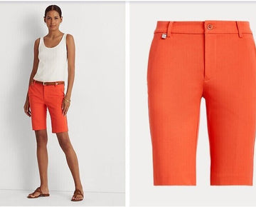 Lauren Ralph Lauren Cotton Twill Bermuda Shorts Orange Size 8P MSRP $80