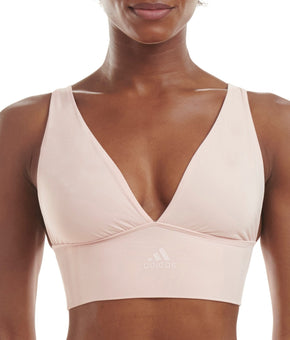 adidas Intimates Longline Plunge Light Support Bra 4A7H69 Peach Pink Size M