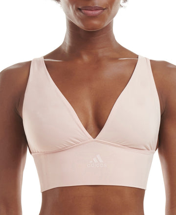 adidas Intimates Longline Plunge Light Support Bra 4A7H69 Peach Pink Size M