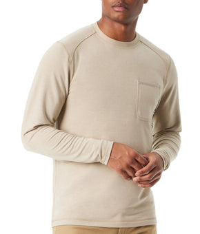 Bass Outdoor Men Regular fit Long Sleeve T-Shirt Shirt Large Beige Solid