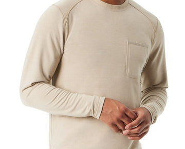Bass Outdoor Men Regular fit Long Sleeve T-Shirt Shirt Large Beige Solid