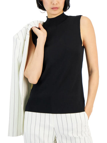 Tahari Womens Tank Casual Shell Cotton Black Size M MSRP $89