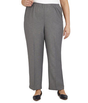Alfred Dunner Women's Solid Elastic Waist Pants Plus Size 20 Grey