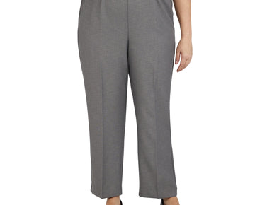 Alfred Dunner Women's Solid Elastic Waist Pants Plus Size 20 Grey
