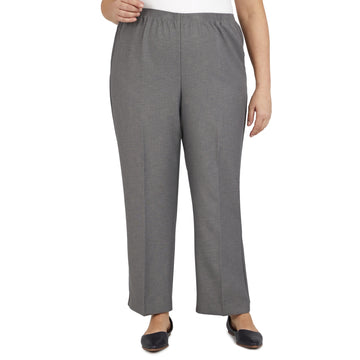 Alfred Dunner Women's Solid Elastic Waist Pants Plus Size 20 Grey