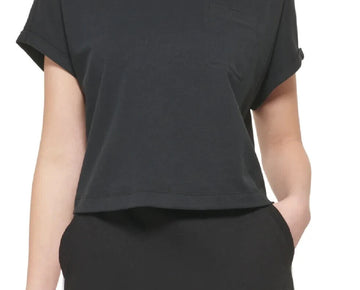 CALVIN KLEIN PERFORMANCE Bungee-Hem Pocket Cotton T-Shirt Black Size XL MSRP $40