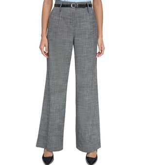 Calvin Klein Womens High Rise Heathered Wide Leg Pants Gray Size 6