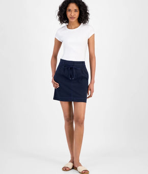 BOSS Orange Women's Belted Front-Zip Mini Skirt Dark Blue Size 2 MSRP $128