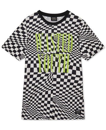 WeSC Men's Warp-Print T-Shirt Black Size 2XL MSRP $40