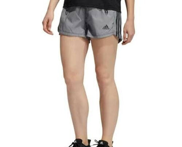 adidas Womens PrimeBlue Pacer Aeroready Shorts Gray Size M MSRP $40