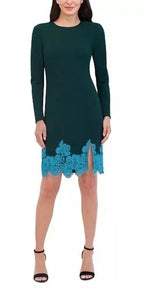 Vince Camuto Women's Lace-Hem Bodycon Dress ize 2 Dark Green MSRP $168