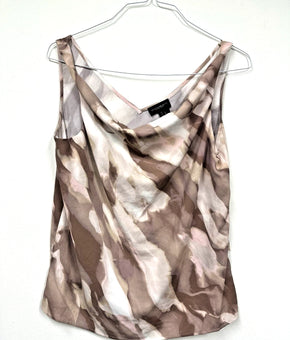 Donna Karan New York Watercolor Sleeveless Top Pink Brown Size M MSRP $79