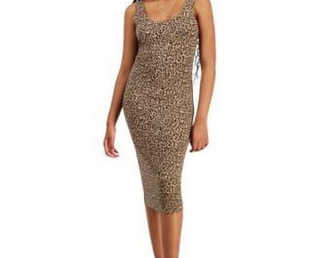 Bar III Petite Cheetah-Print Bodycon Molly Cheetah Brown Black Size PL