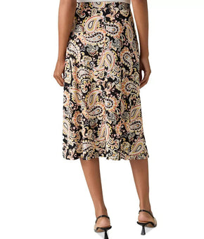 Kasper Petite Printed Pull-On Midi Black Butterscotch Size PXL MSRP $69