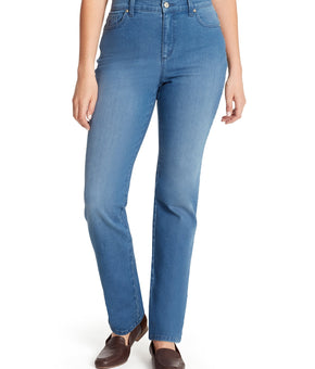 Gloria Vanderbilt Womens Amanda High Rise Straight Leg Blue Jean Size 10P Petite