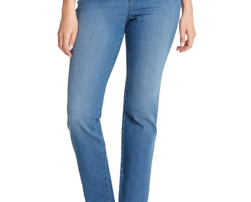 Gloria Vanderbilt Womens Amanda High Rise Straight Leg Blue Jean Size 10P Petite