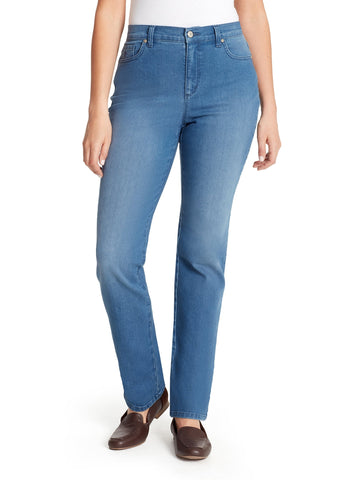 Gloria Vanderbilt Womens Amanda High Rise Straight Leg Blue Jean Size 10P Petite