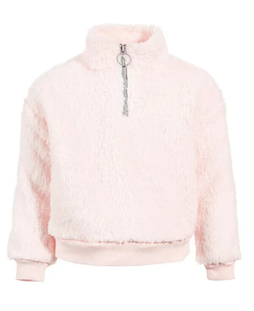 ID Ideology Little Girl Sherpa Quarter-Zip Pullover Light Pink Size 5 MSRP $35