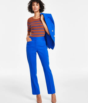 Tahari ASL Women's Mid-Rise Flare-Leg Pants Blue Size 16 MSRP $99